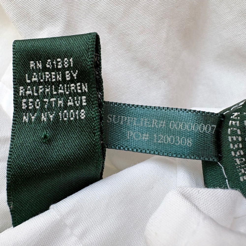 Ralph Lauren LRL Ruffle Front Button Down Shirt Womens L White Preppy Old Money - Picture 7 of 11